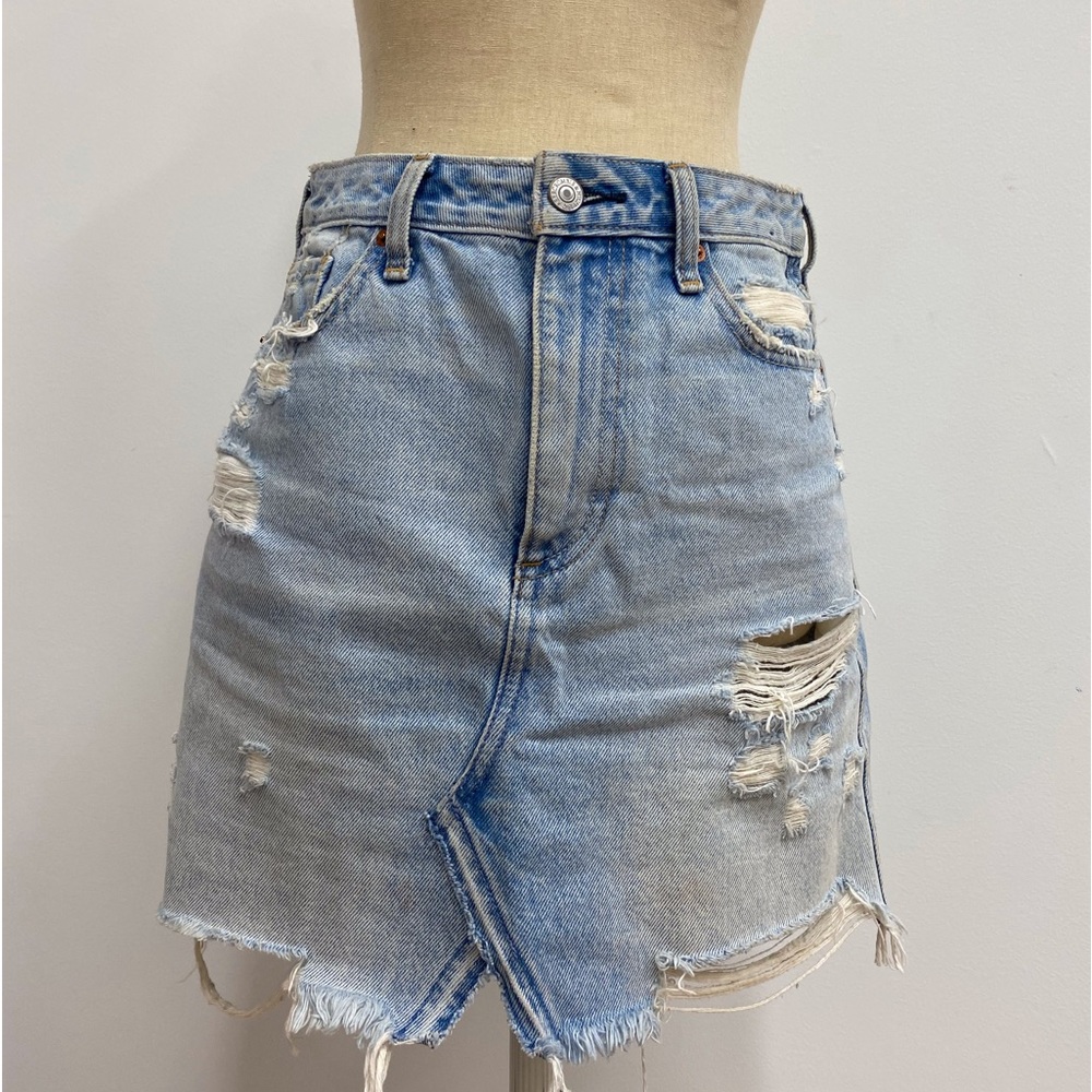 Distressed Abercrombie Denim Skirt